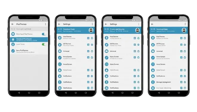 Galería de temas tras descargar WhatsApp Plus v18.80 APK.