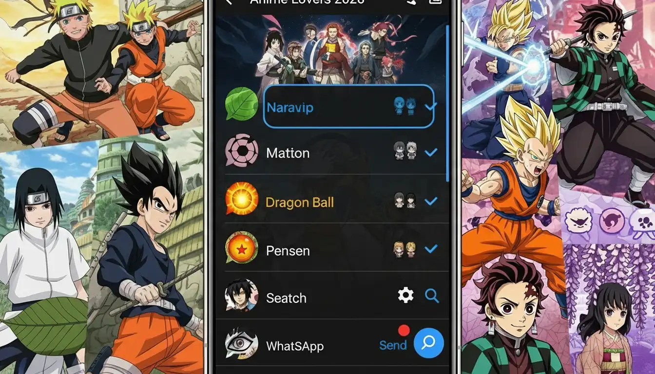 Tema anime colorido de Temas para WhatsApp Plus con ilustraciones estilo manga.
