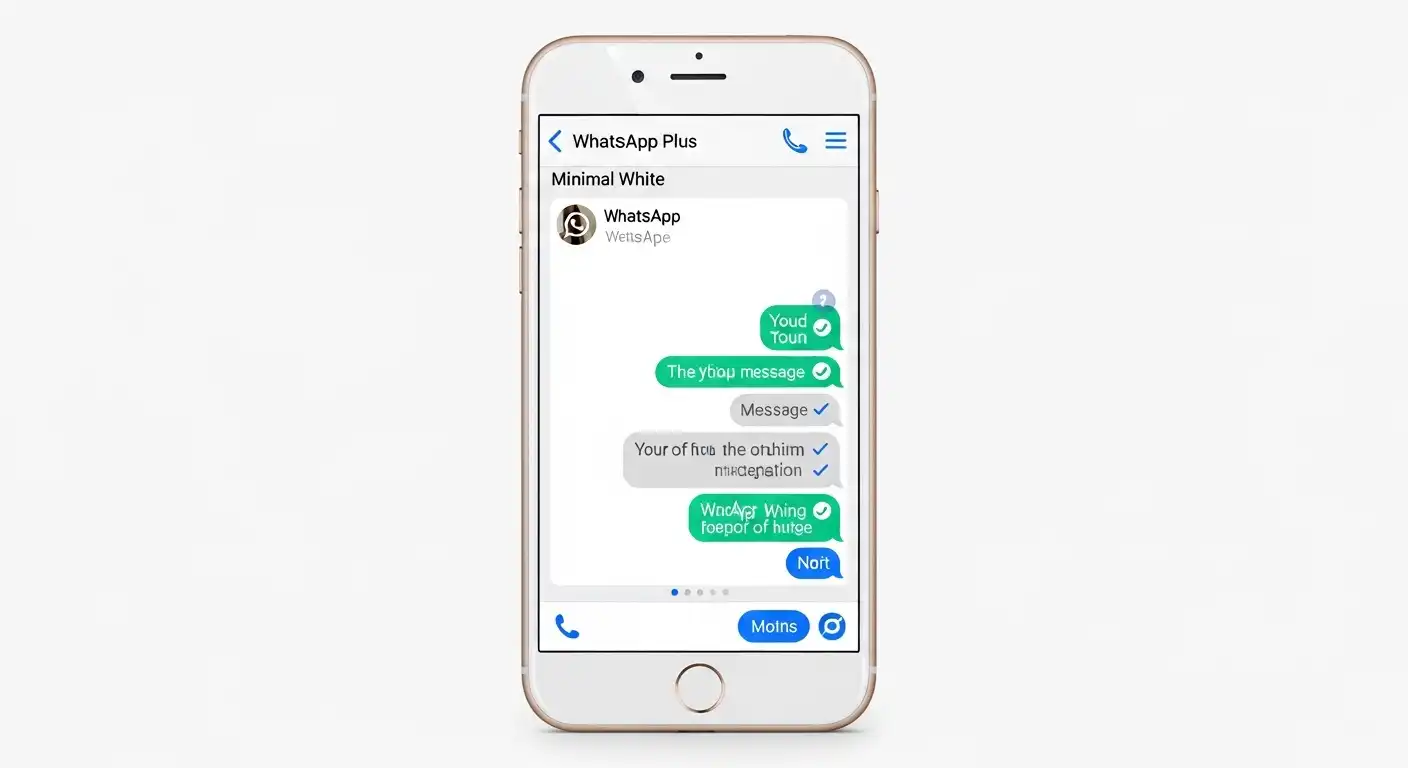 Tema blanco limpio de Temas para WhatsApp Plus con diseño profesional.