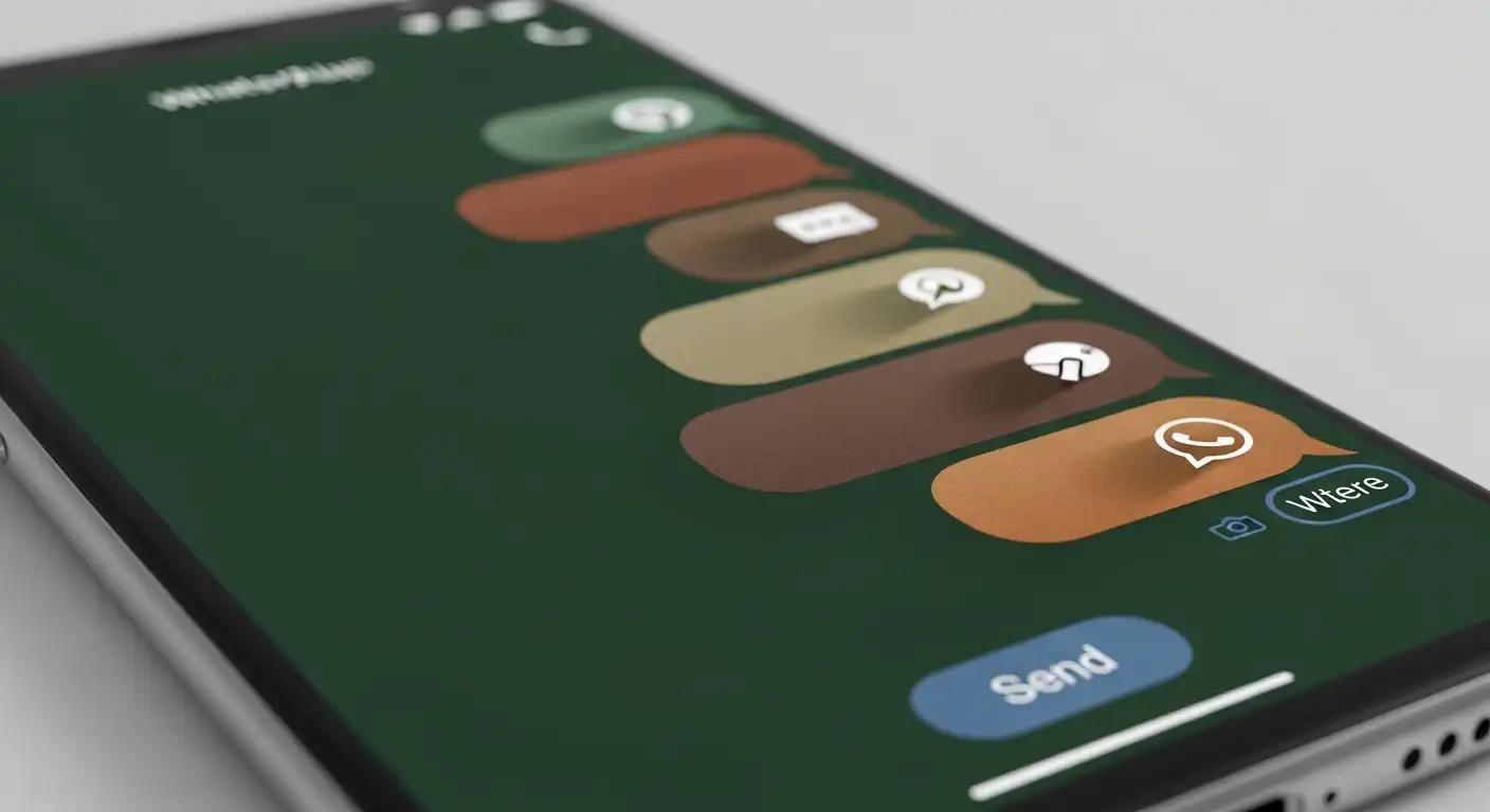 Tema verde naturaleza de Temas para WhatsApp Plus con tonos suaves y fondo natural.