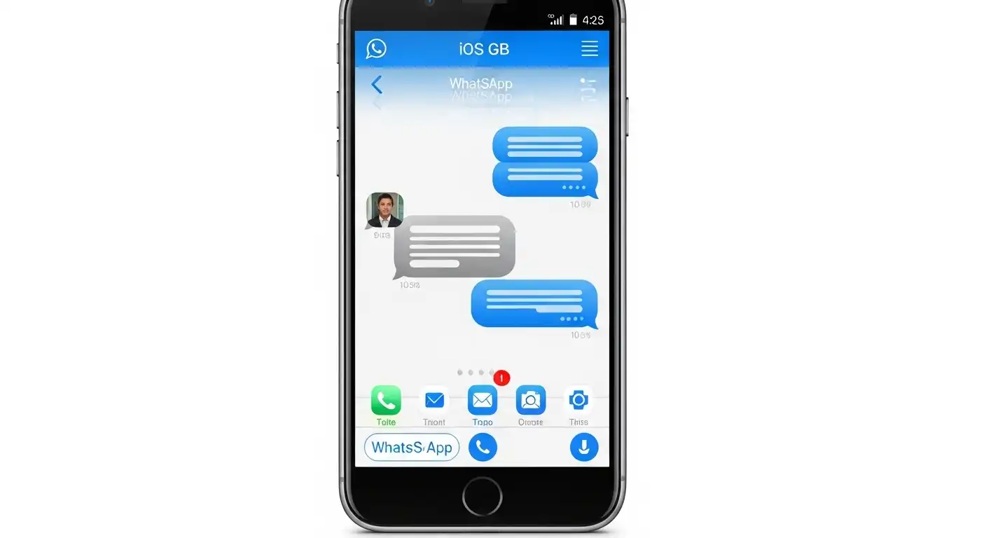 Tema iOS para WhatsApp GB dentro de Temas para WhatsApp Plus con estilo iPhone.